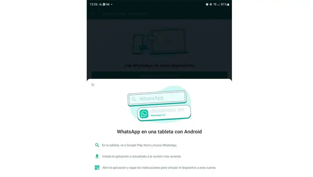 Whatsapp en la tableta Whatsapp en la tableta