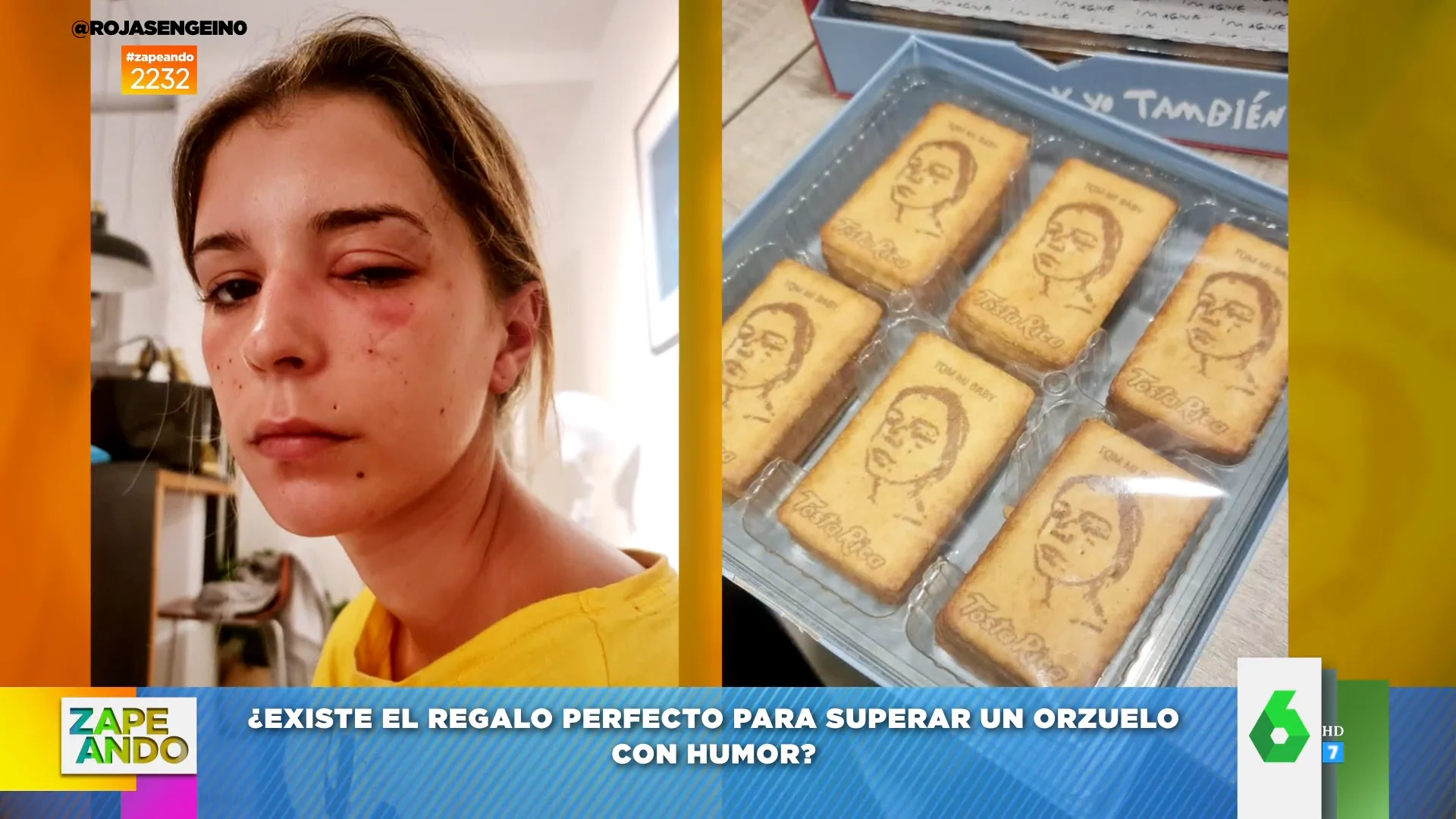 El divertido regalo de un chico a su novia por sufrir un orzuelo: así reacciona cuando le da unas galletas con su cara en ellas