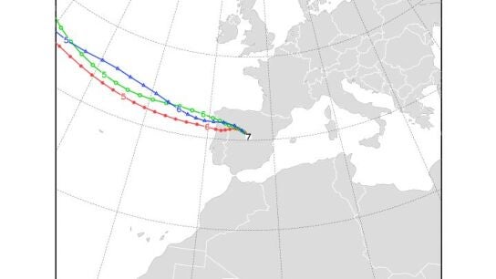 Trayectoria de la masa de aire frío