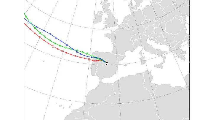 Trayectoria de la masa de aire frío
