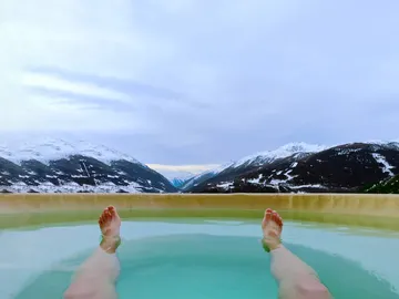 Imagen de archivo de un balneario en Suiza Imagen de archivo de un balneario en Suiza