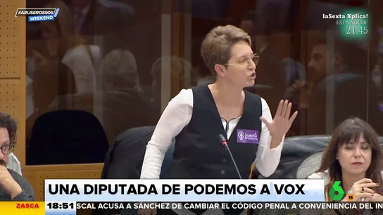 Una diputada de Unidas Podemos, a otro de Vox: "Ni siquiera saben follar" Una diputada de Unidas Podemos, a otro de Vox: "Ni siquiera saben follar"