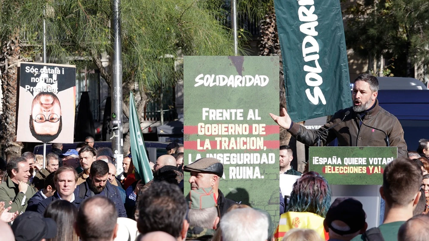 Santiago Abascal en un acto de Vox en Barcelona Santiago Abascal en un acto de Vox en Barcelona