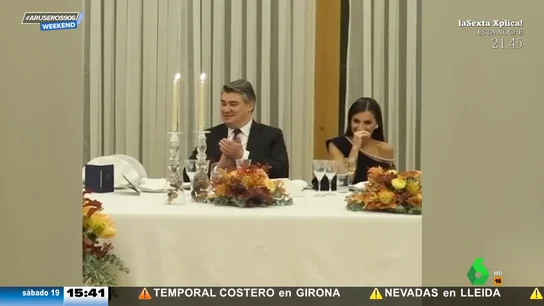 El momento en el que Felipe Vi intenta hablar en croata y la reina Letizia se ríe El momento en el que Felipe Vi intenta hablar en croata y la reina Letizia se ríe