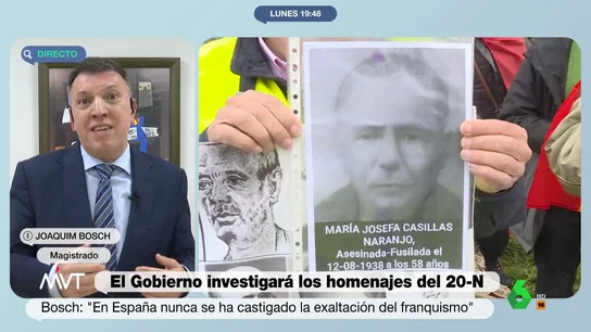 Joaquim Bosch desgrana el matiz de la ley de Memoria Democrática que podría perjudicar a quienes exaltaron el franquismo el 20N Joaquim Bosch desgrana el matiz de la ley de Memoria Democrática que podría perjudicar a quienes exaltaron el franquismo el 20N