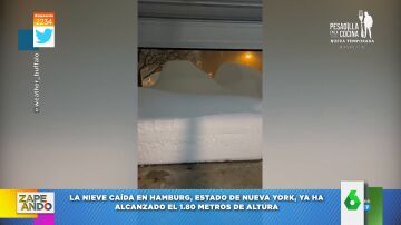 Vídeo viral de un hombre qu eabre su garaje y se encuentra con dos metros de nieve