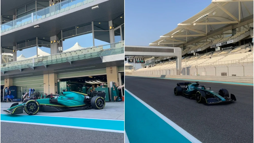 ¡Fernando Alonso ya rueda con el Aston Martin en los test de Abu Dhabi de F1!