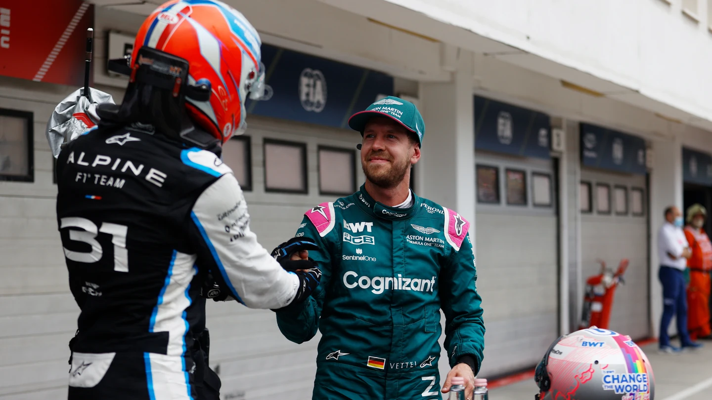 Esteban Ocon y Sebastian Vettel Esteban Ocon y Sebastian Vettel