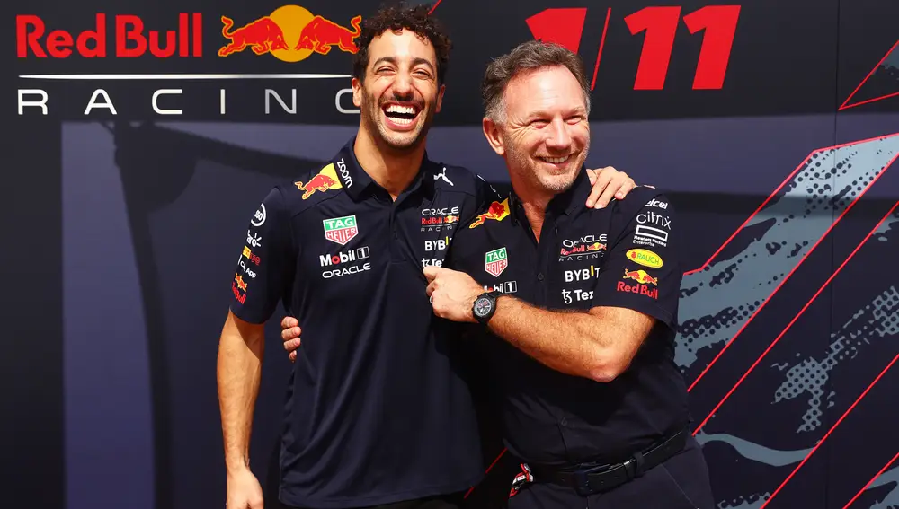 Daniel Ricciardo y Christian Horner