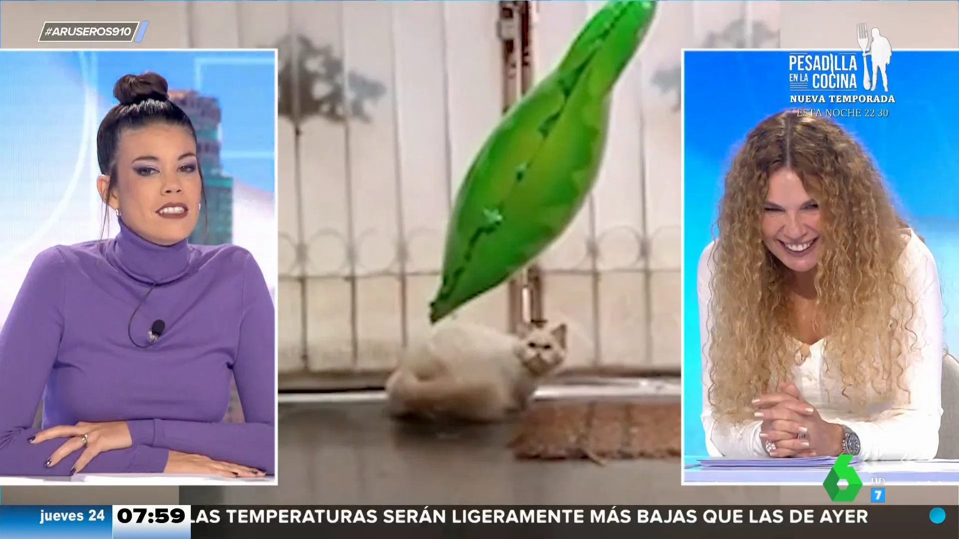 El susto de este gato cuando descubre que 'le persigue' un globo de helio