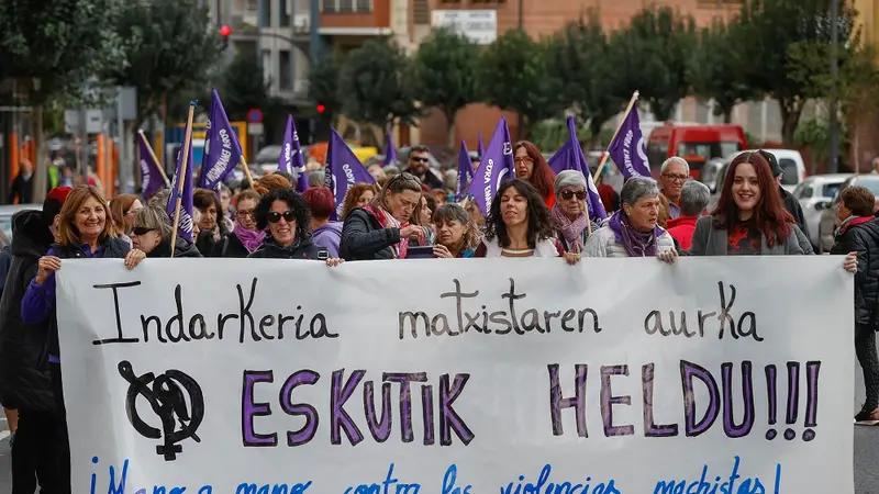 Protesta contra la violencia machista en Bizkaia