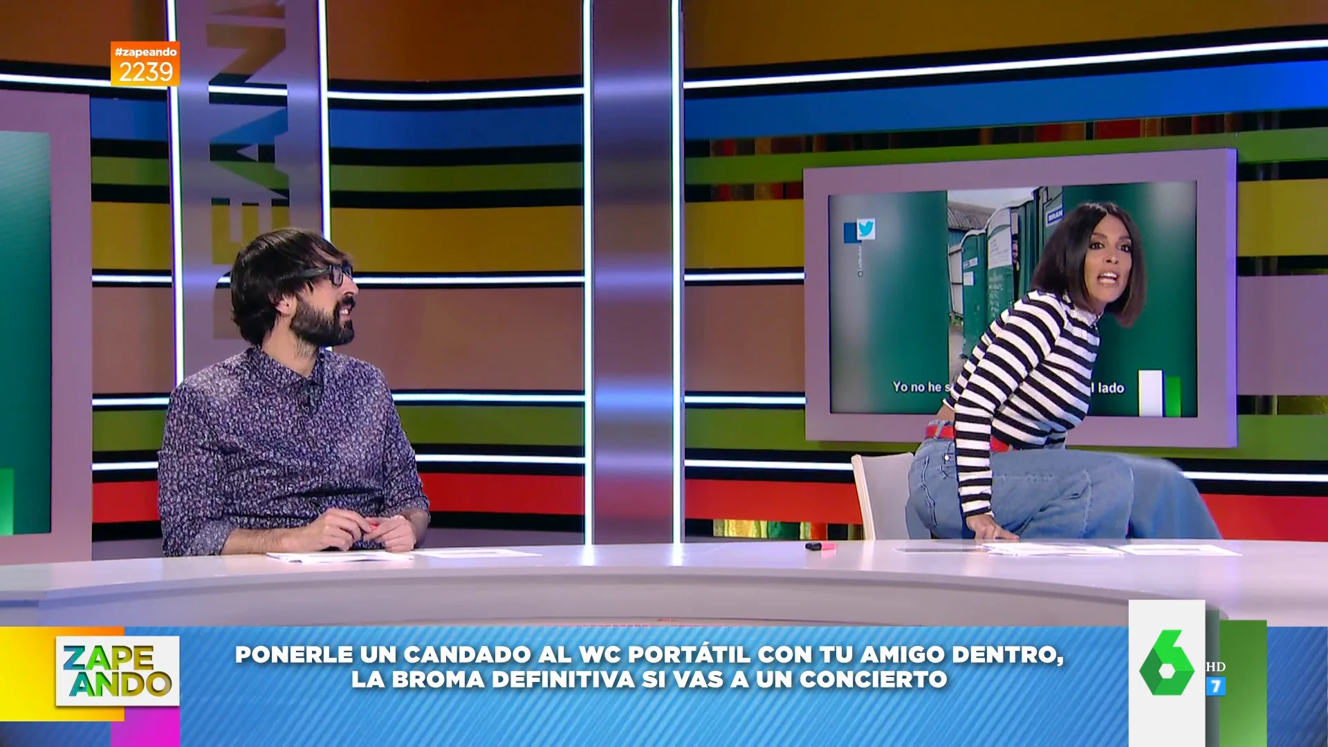 Lorena Castell, tras caerse en un baño portátil mientras hacía pis: "Me eché cerveza por encima, que eso lo camufla todo"