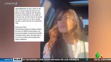 El emotivo vídeo de Sara Carbonero tras salir del hospital con el que agradece el cariño recibido