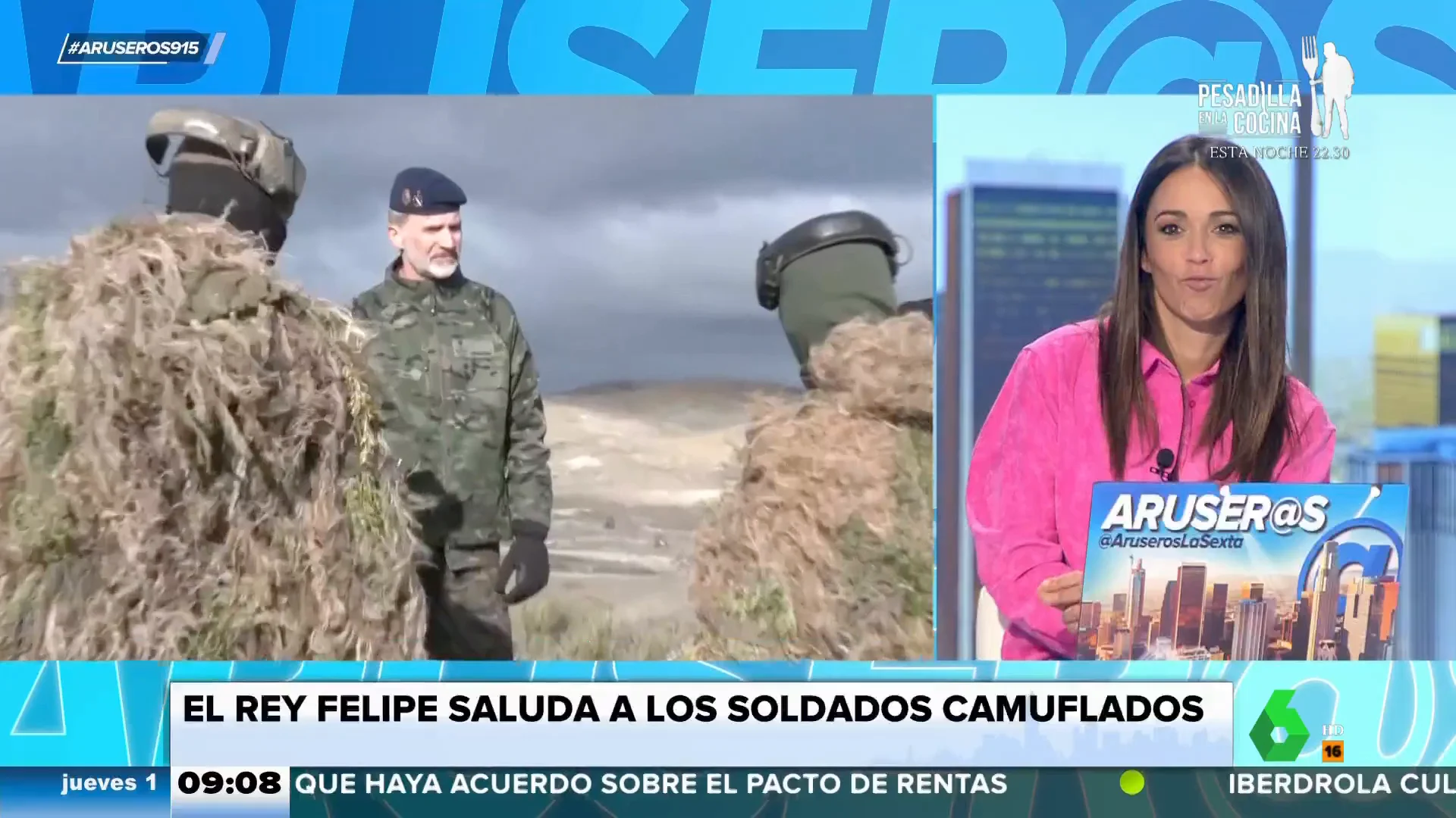 La reacción de Patricia Benítez al ver al rey Felipe VI con traje militar