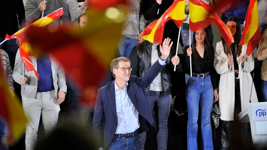 Alberto Núñez Feijóo, durante su acto en Albacete Alberto Núñez Feijóo, durante su acto en Albacete