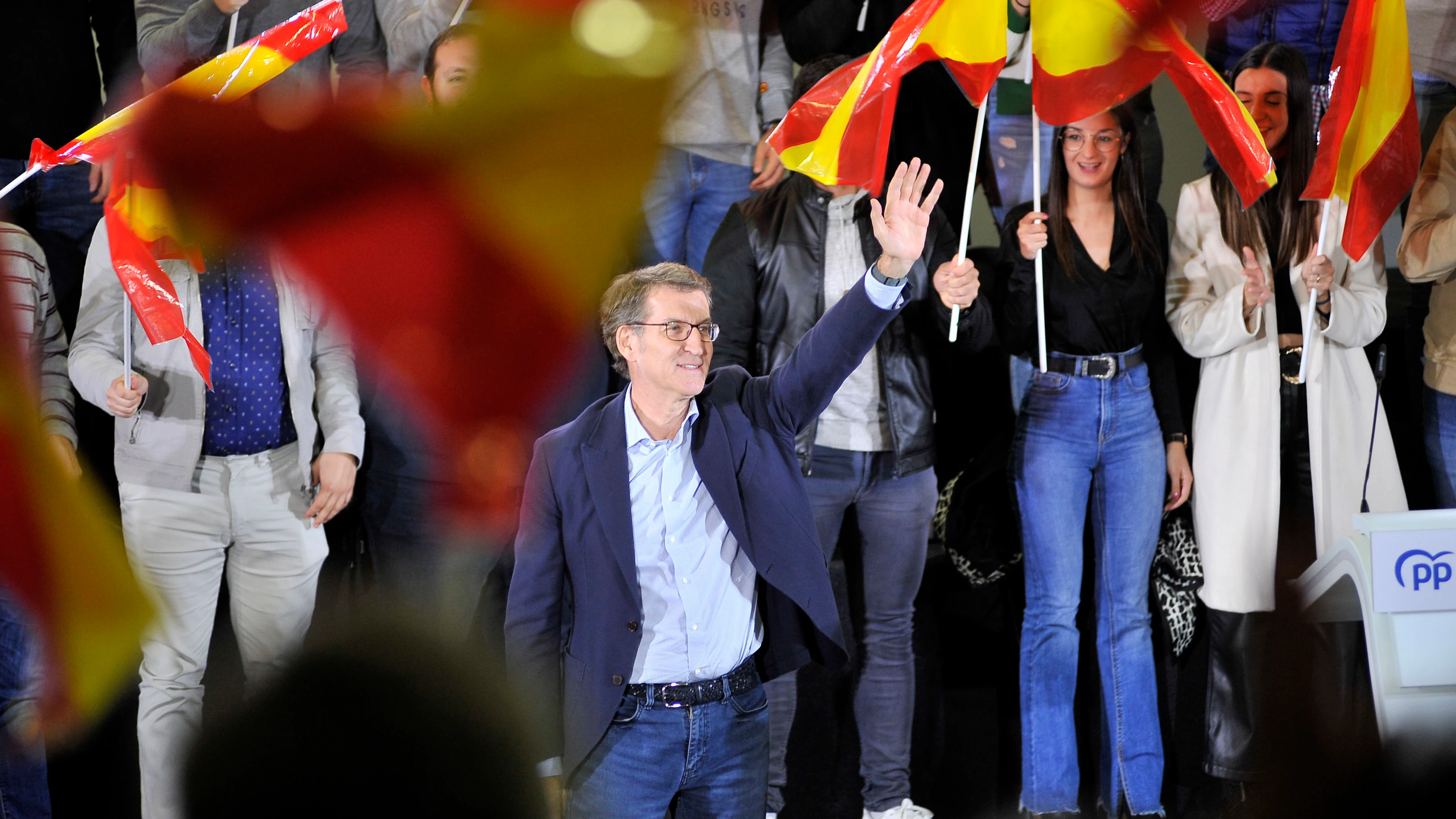 Alberto Núñez Feijóo, durante su acto en Albacete