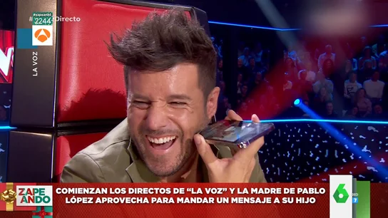 Pablo López reproduce un audio de Whatsapp de su madre sobre su look en pleno directo de La Voz Pablo López reproduce un audio de Whatsapp de su madre sobre su look en pleno directo de La Voz