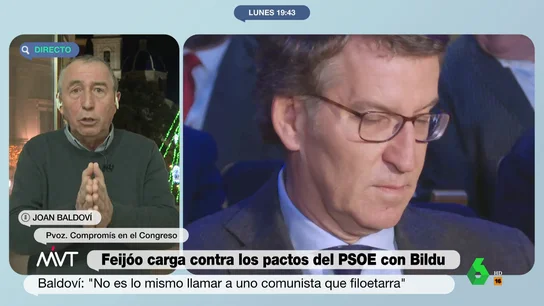 Baldoví replica a Feijóo sobre Sánchez y Bildu: "Algunos viven muy a gusto sacando a ETA semana tras semana" Baldoví replica a Feijóo sobre Sánchez y Bildu: "Algunos viven muy a gusto sacando a ETA semana tras semana"