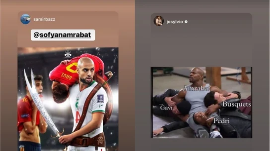 Antideportividad en Marruecos: los bélicos montajes de Amrabat con Gavi como protagonista Antideportividad en Marruecos: los bélicos montajes de Amrabat con Gavi como protagonista
