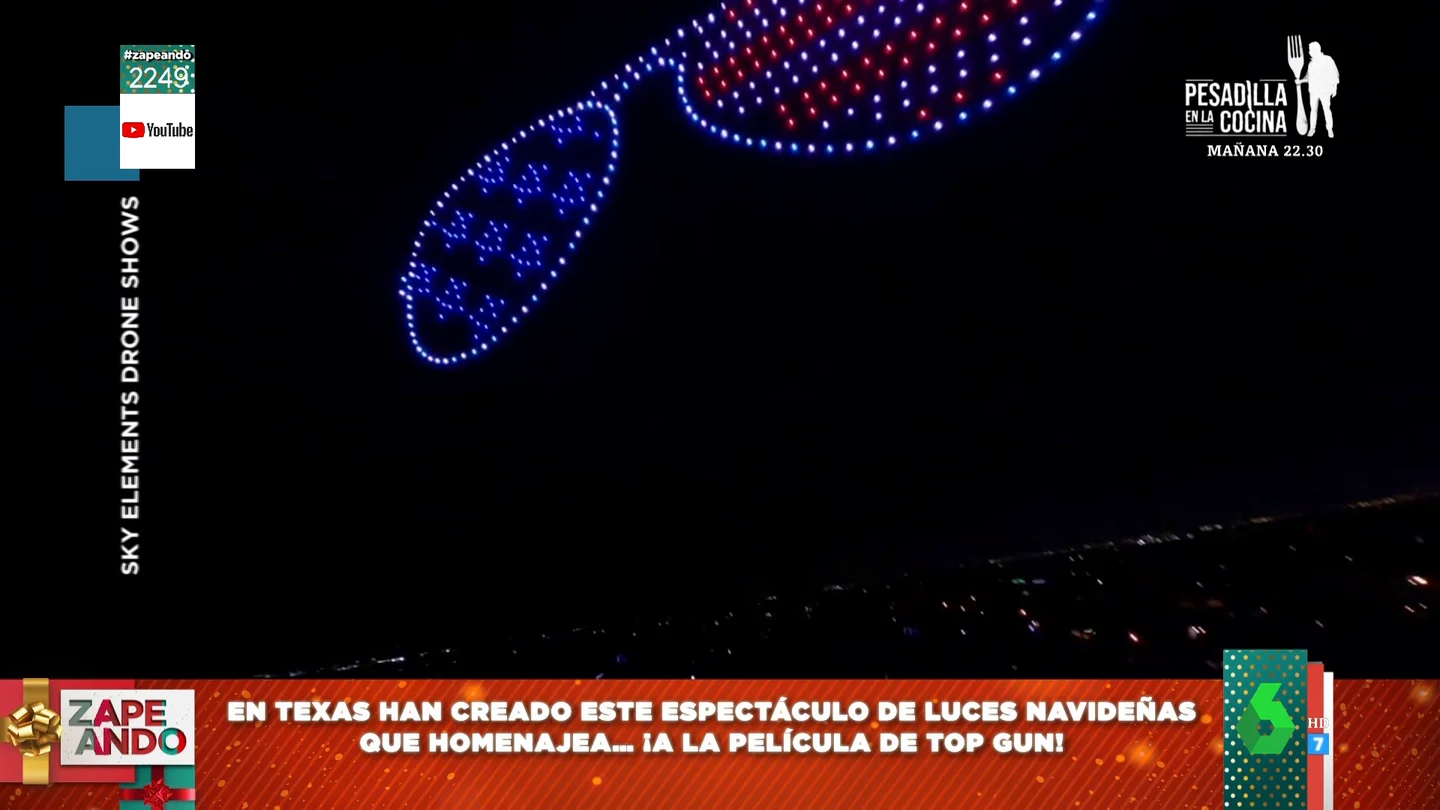 El espectáculo viral de luces navideñas en homenaje a Top Gun que causa furor El espectáculo viral de luces navideñas en homenaje a Top Gun que causa furor