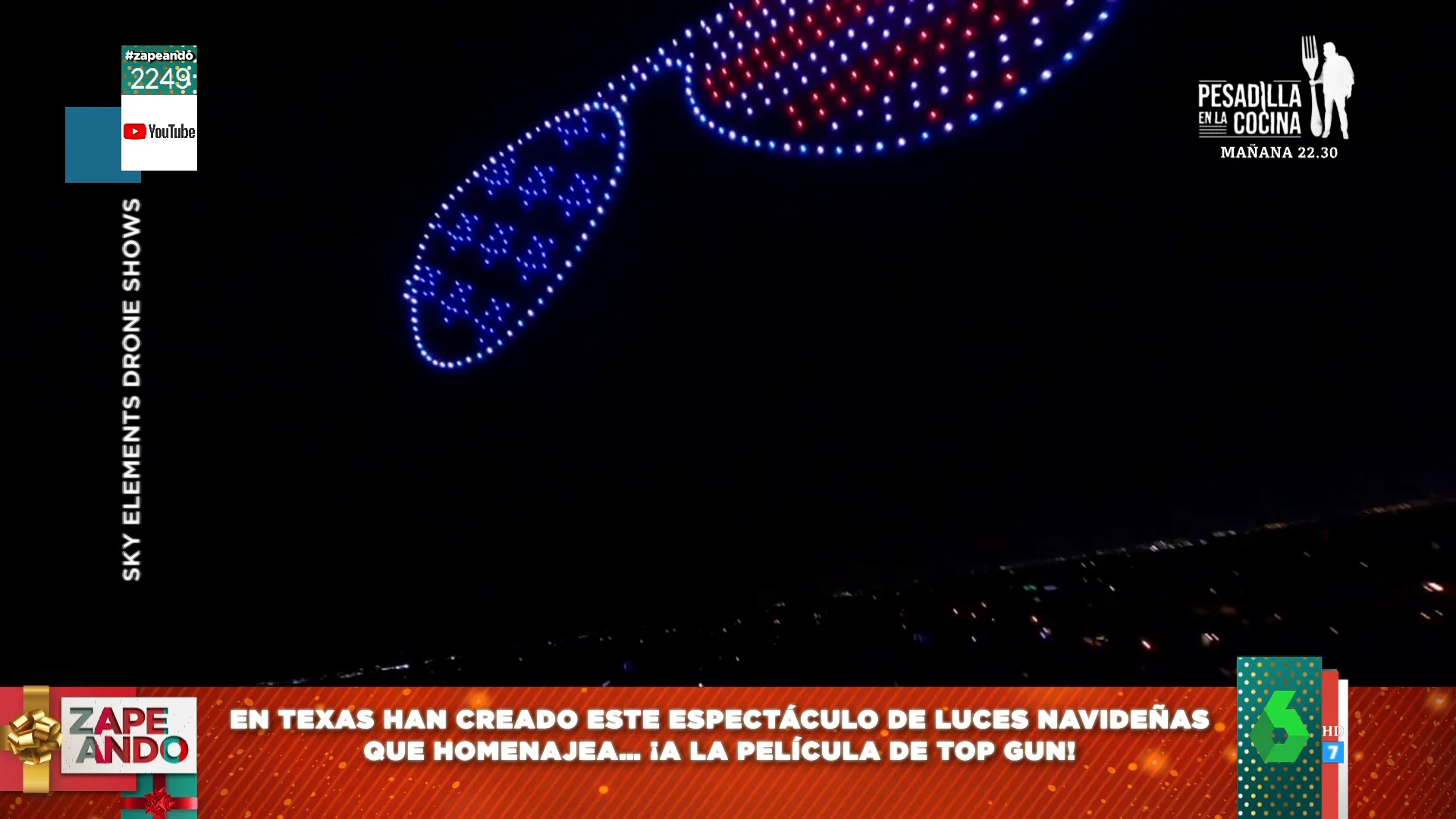 El espectáculo viral de luces navideñas en homenaje a Top Gun que causa furor