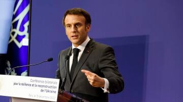 El presidente francés, Emmanuel Macron, durante un discurso el 13 de diciembre de 2022.