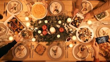 Imagen de archivo de una cena de Navidad