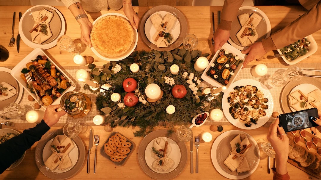 Imagen de archivo de una cena de Navidad