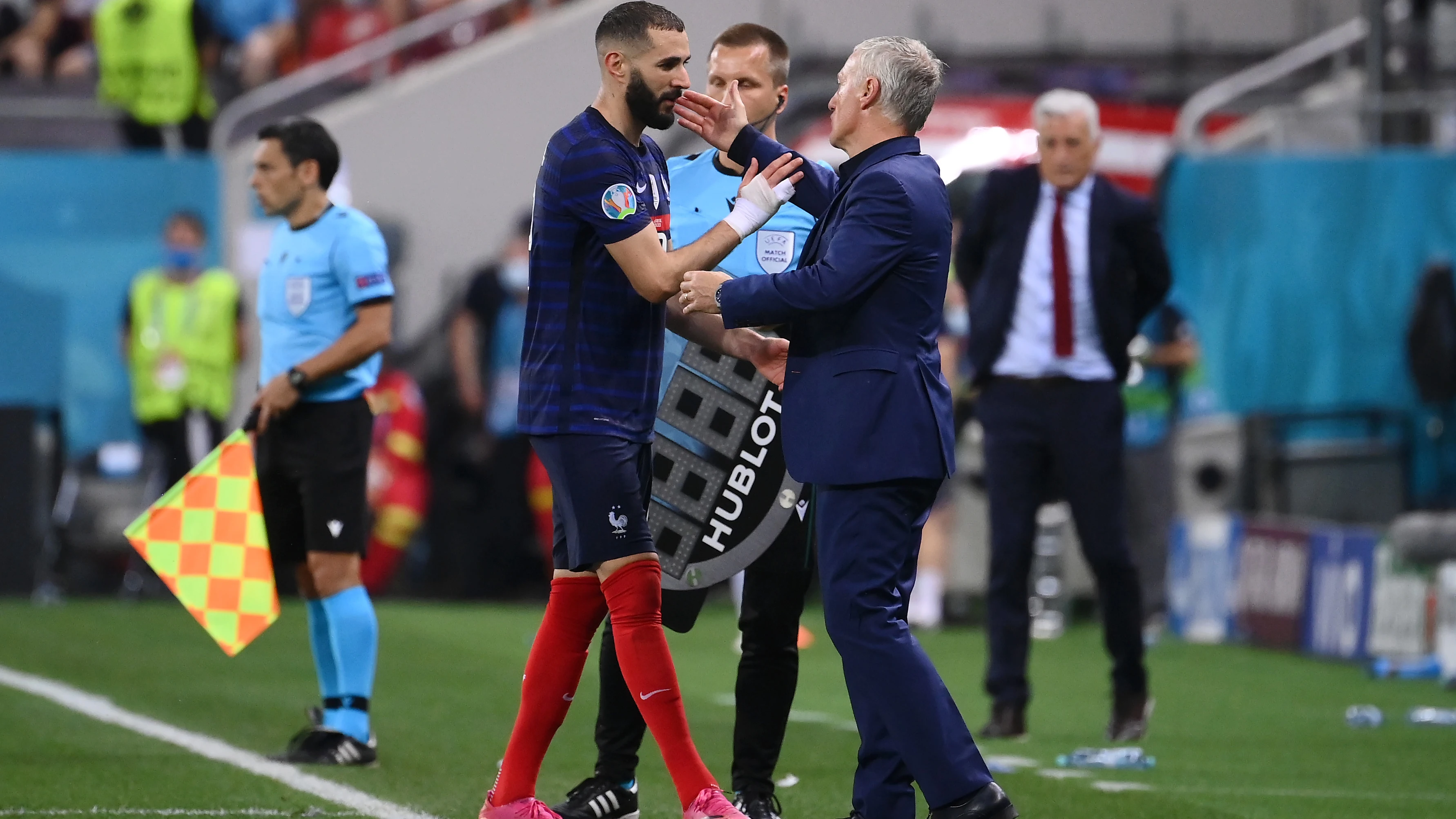 Karim Benzema y Didier Deschamps