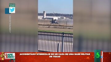 Así ha sido el accidentado aterrizaje vertical de un caza en Texas: "Clava morro y derrapa"