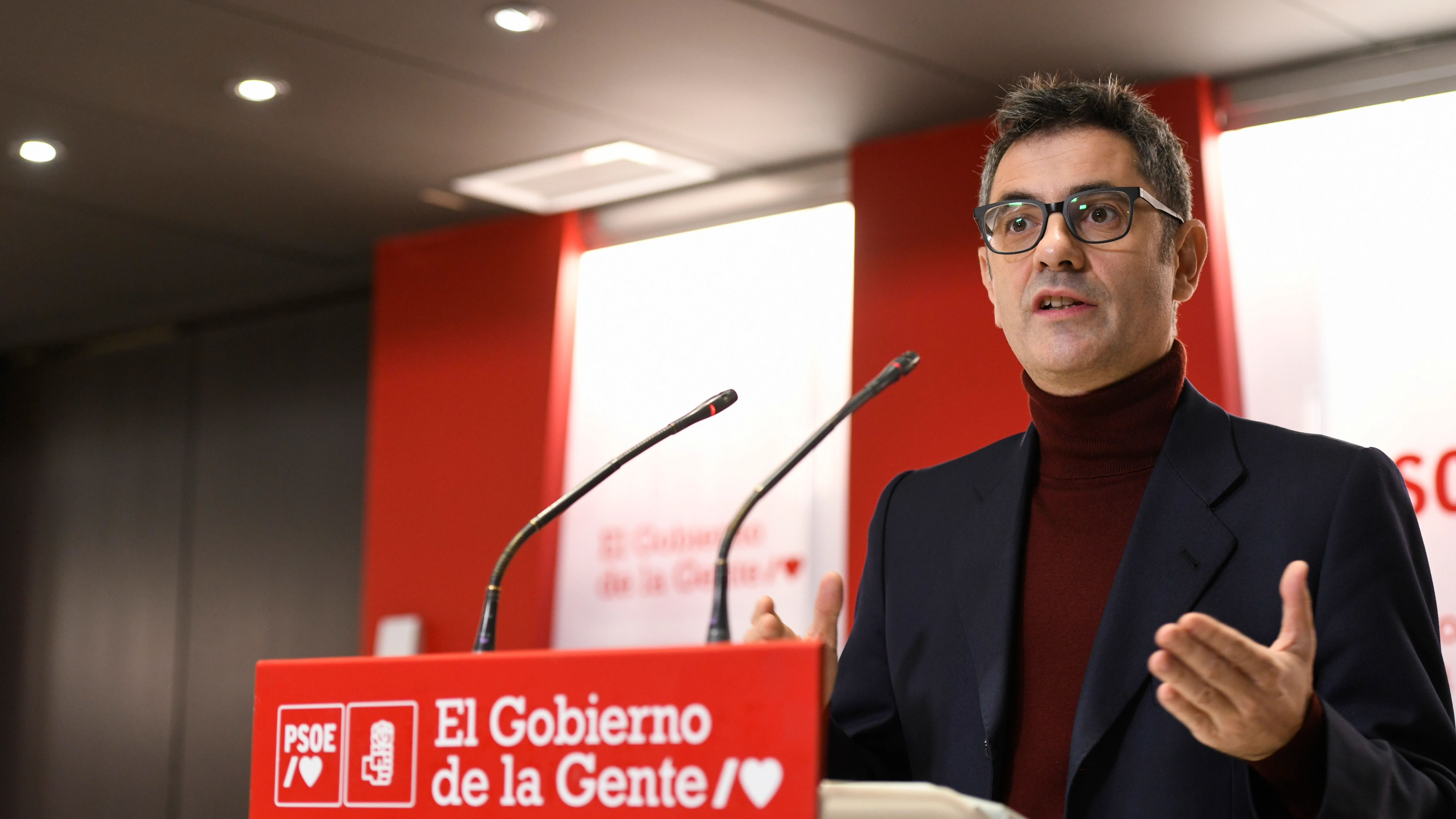 El ministro de Presidencia, Félix Bolaños, en rueda de prensa