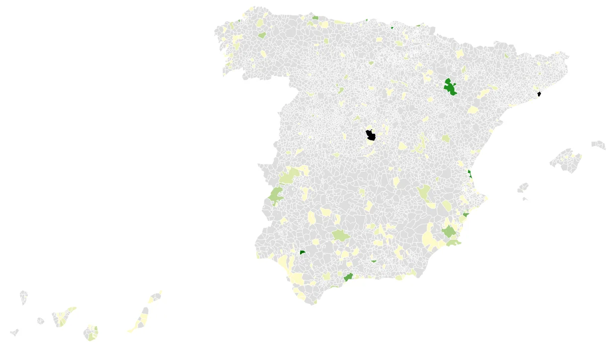 El mapa del Gordo de la Lotería de Navidad, pueblo por pueblo