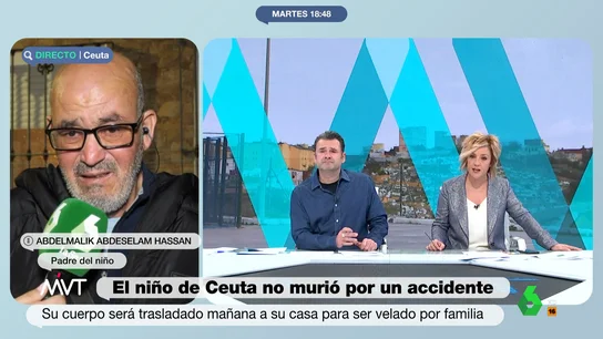 El padre del niño asesinado en Ceuta se rompe en directo: "Espero que me lo traigan para enterrarlo" El padre del niño asesinado en Ceuta se rompe en directo: "Espero que me lo traigan para enterrarlo"