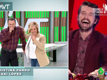 El cómico lapsus de Iñaki López al decir el nombre de Santi Alverú en su conexión en directo con Zapeando