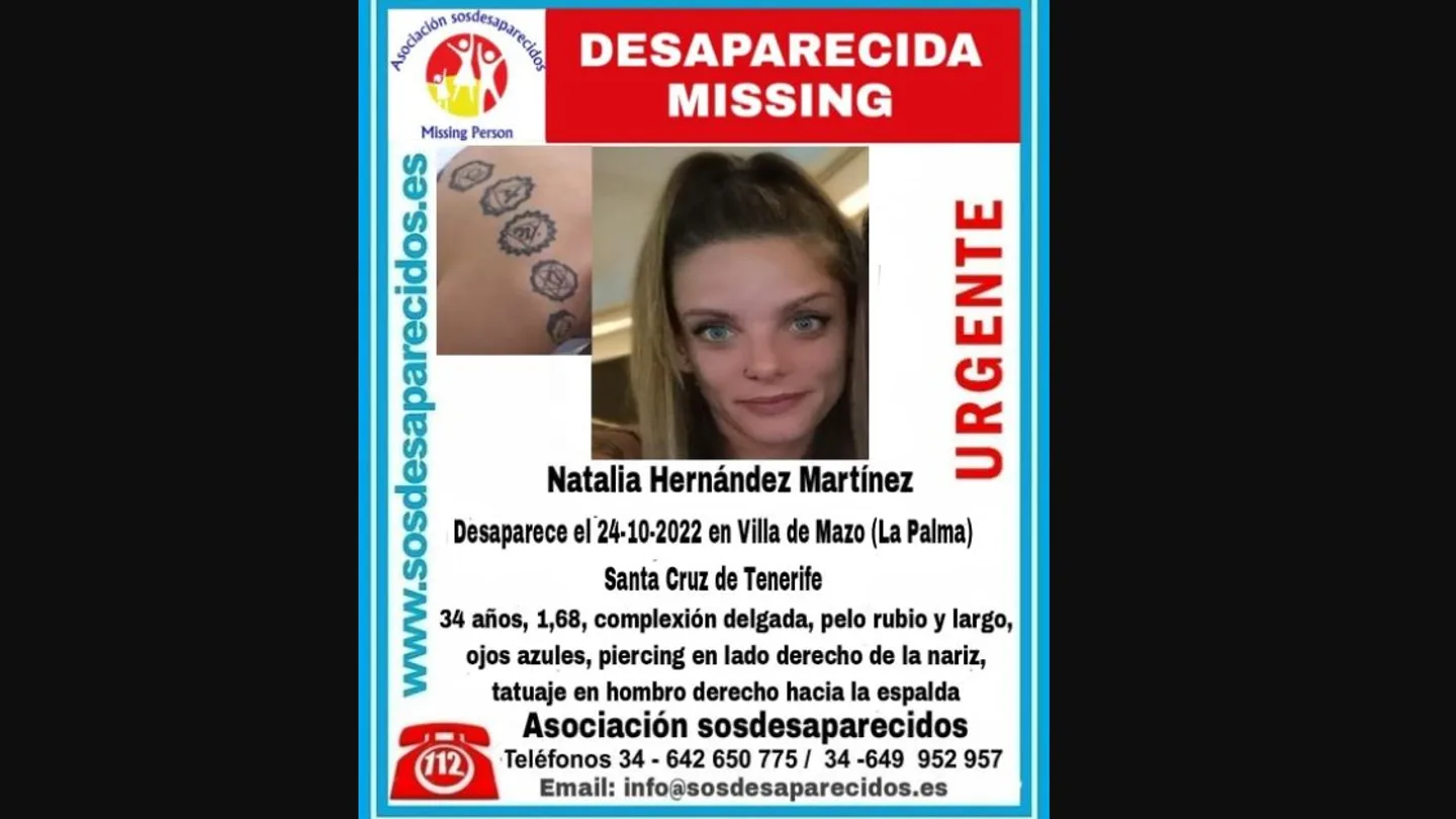 La misteriosa desaparición de Natalia Hernández: bajó de un avión en La Palma y nunca recogió el equipaje La misteriosa desaparición de Natalia Hernández: bajó de un avión en La Palma y nunca recogió el equipaje