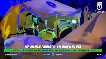 Un joven de 21 años herido grave al ser apuñalado en la espalda en Entrevías, Madrid