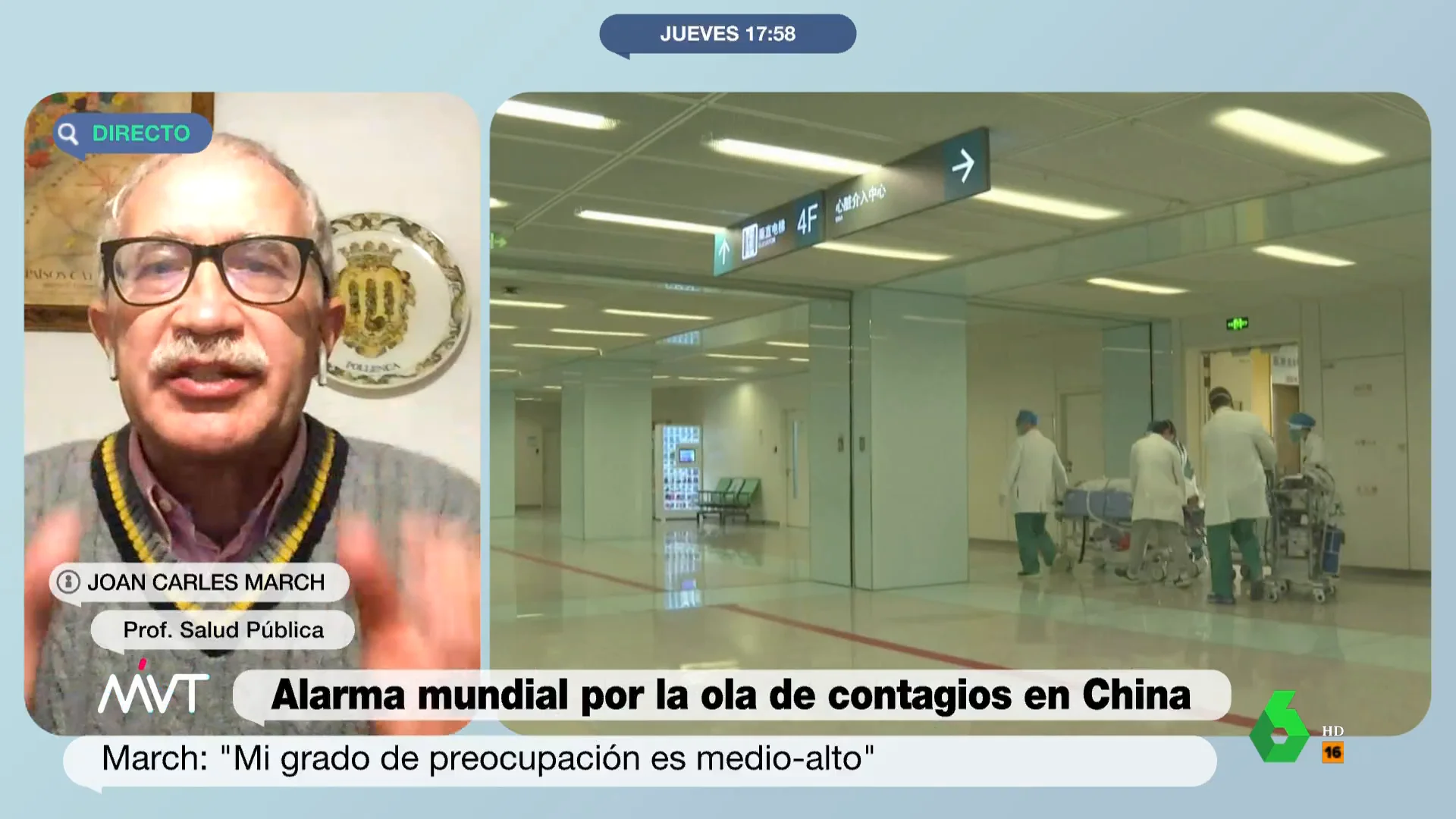 El experto en salud March alerta de que su preocupación es "media-alta" por la explosión de Covid en China