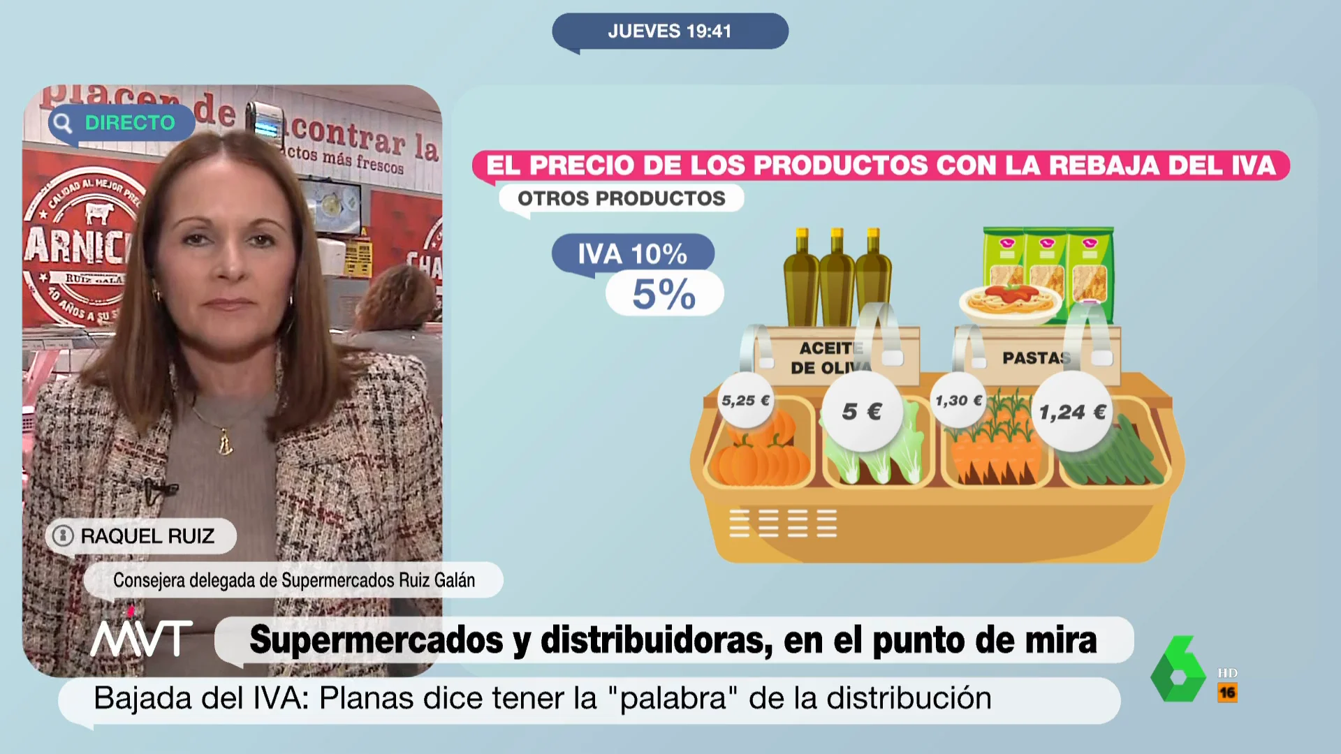 La jefa de una cadena de supermercados desvela si se notará la bajada del IVA en precios de los alimentos