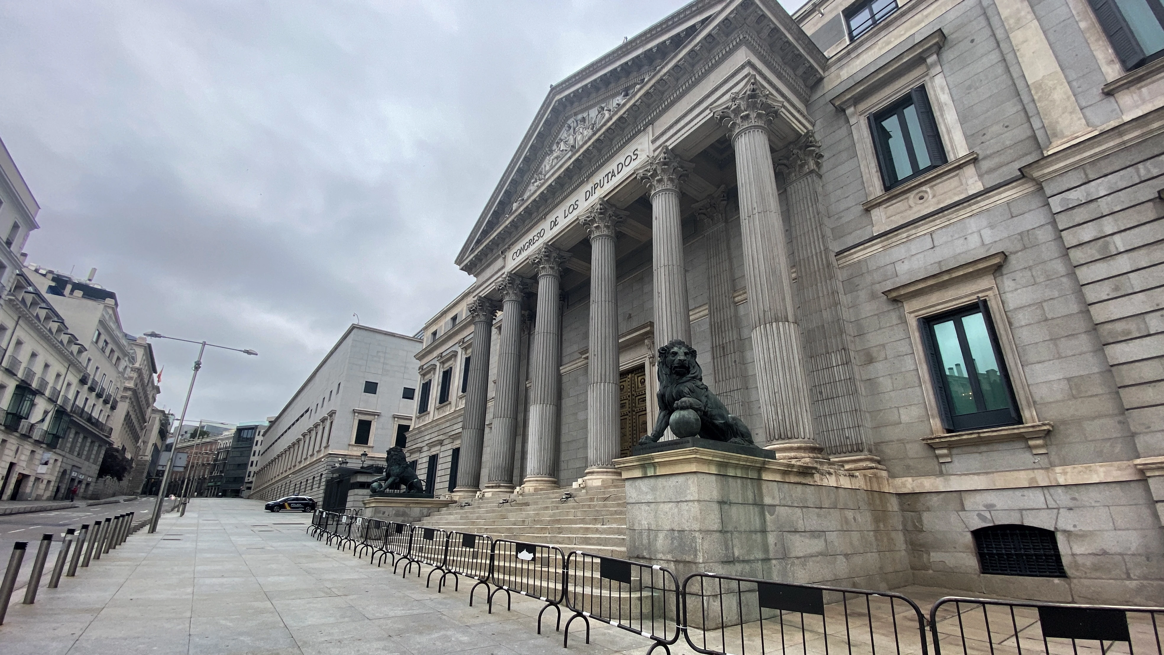 La fachada del Congreso de los Diputados.