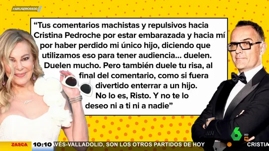 "Duele tu risa, como si fuera divertido enterrar a un hijo": la respuesta de Ana Obregón a Risto Mejide "Duele tu risa, como si fuera divertido enterrar a un hijo": la respuesta de Ana Obregón a Risto Mejide