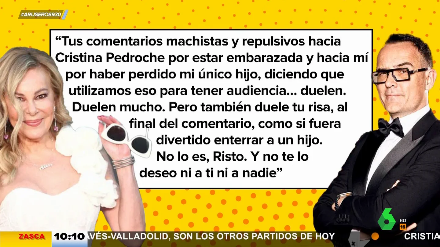 "Duele tu risa, como si fuera divertido enterrar a un hijo": la respuesta de Ana Obregón a Risto Mejide "Duele tu risa, como si fuera divertido enterrar a un hijo": la respuesta de Ana Obregón a Risto Mejide