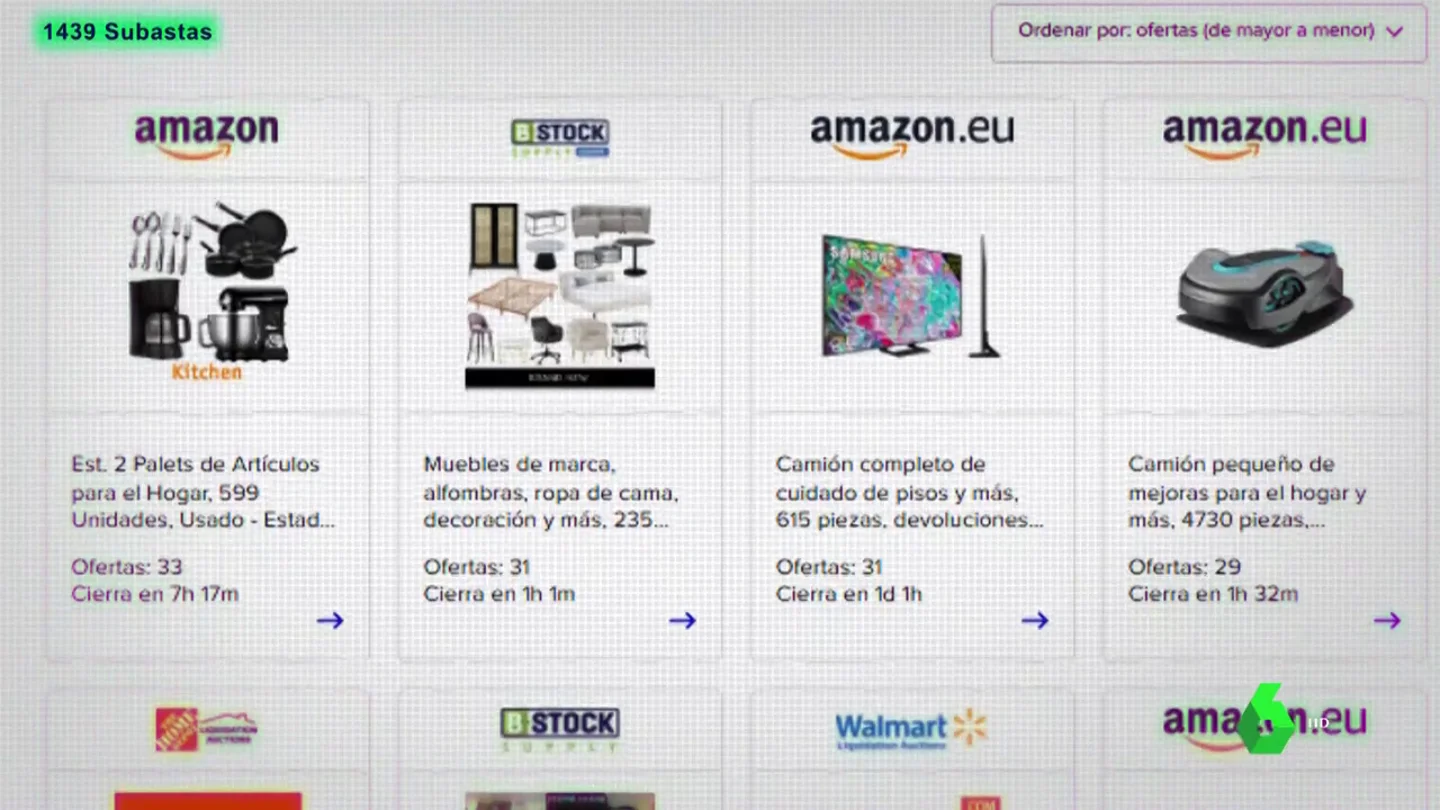 El negocio de la venta de productos devueltos en Amazon: "Un 70% de los artículos se puede aprovechar o arreglar" El negocio de la venta de productos devueltos en Amazon: "Un 70% de los artículos se puede aprovechar o arreglar"