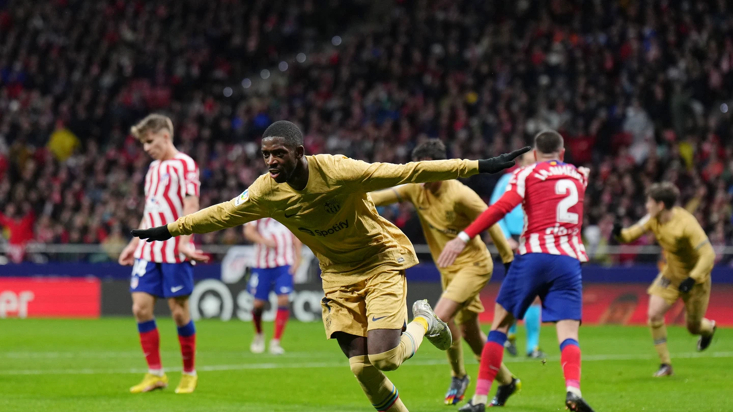 Dembélé celebra su gol ante el Atleti Dembélé celebra su gol ante el Atleti