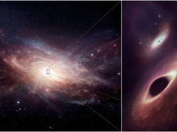 Dos agujeros negros crecen juntos cerca de una fusión galáctica