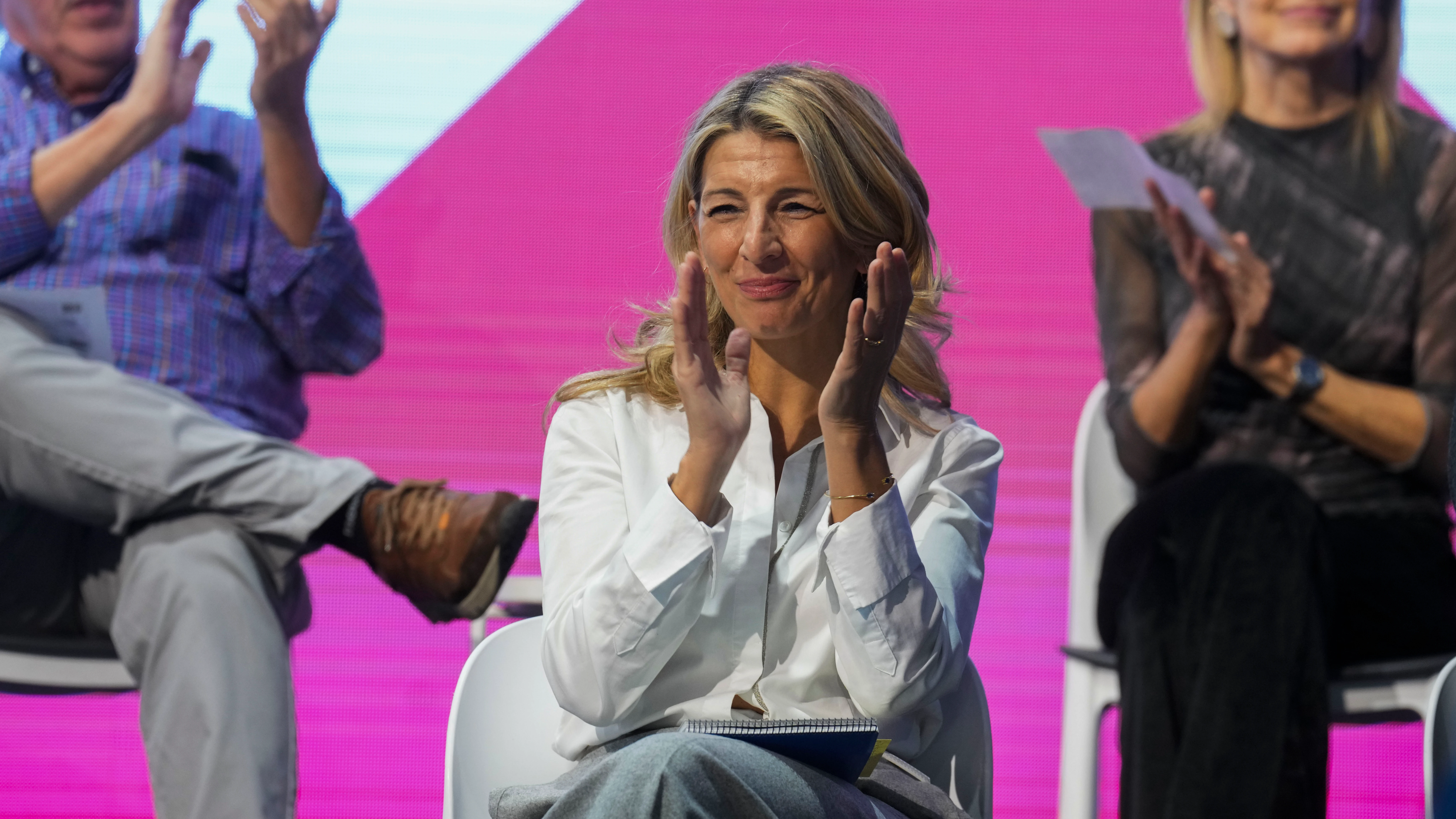 Yolanda Díaz, durante el acto de Sumar