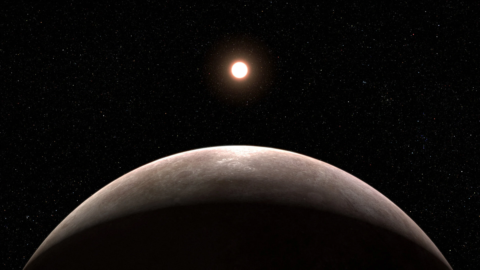 Ilustración del exoplaneta LHS 475 b y su estrella.