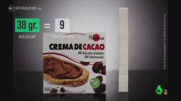 Contenido de azúcar de la crema de cacao 'Realfooding'