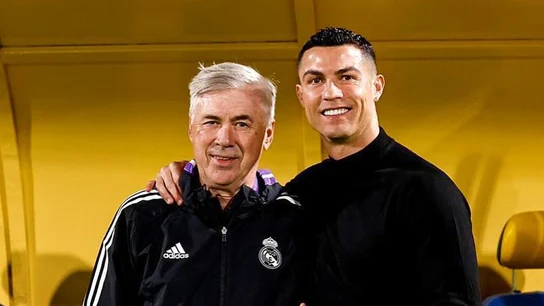 Ancelotti, con Cristiano Ancelotti, con Cristiano