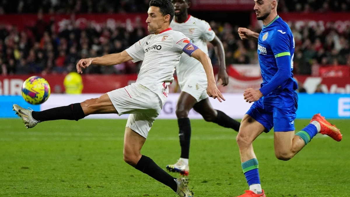 Jesús Navas en un partido ante el Getafe