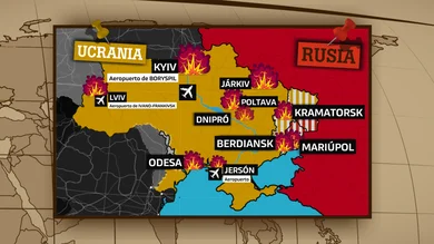 Mapa de los ataques de Rusia a Ucrania Mapa de los ataques de Rusia a Ucrania
